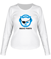 Женская футболка длинный рукав Music pirate фото