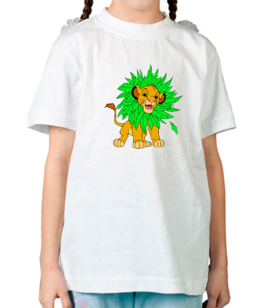 Детская футболка Симба в листве