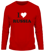 Мужская футболка длинный рукав I love RUSSIA фото