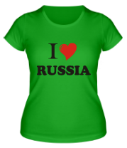 Женская футболка I love RUSSIA фото