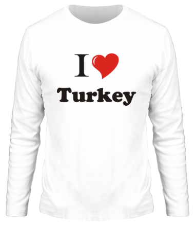 Мужская футболка длинный рукав I love turkey