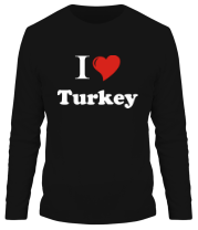 Мужская футболка длинный рукав I love turkey фото