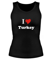 Женская майка борцовка I love turkey фото
