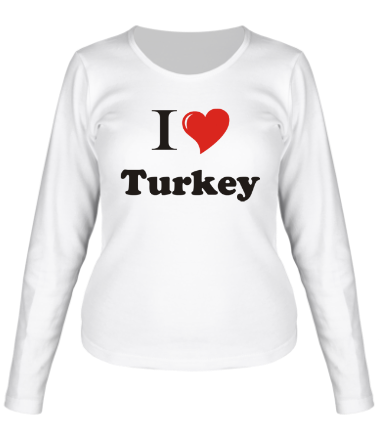 Женская футболка длинный рукав I love turkey