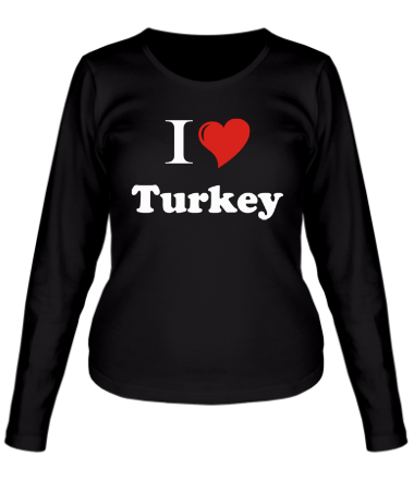 Женская футболка длинный рукав I love turkey