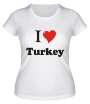 Женская футболка I love turkey фото