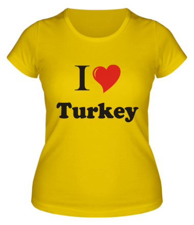 Женская футболка I love turkey