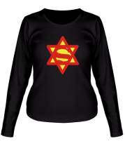 Женская футболка длинный рукав Супер Еврей фото