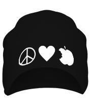 Шапка Peace Love Apple фото