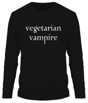Мужская футболка длинный рукав Vegetarian vampire фото