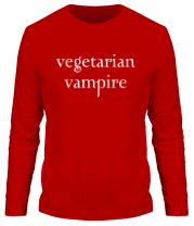 Мужская футболка длинный рукав Vegetarian vampire фото