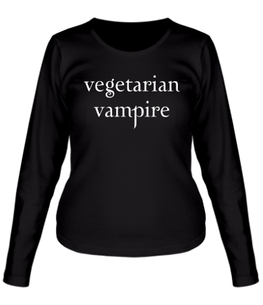 Женская футболка длинный рукав Vegetarian vampire