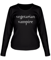 Женская футболка длинный рукав Vegetarian vampire фото