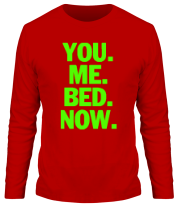 Мужская футболка длинный рукав You Me Bed Now фото