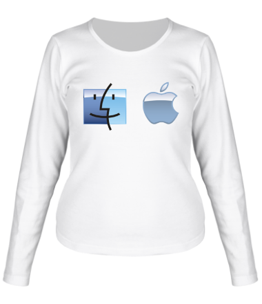 Женская футболка длинный рукав Apple Mac OS