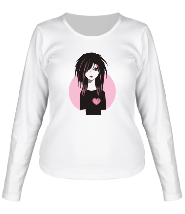 Женская футболка длинный рукав Эмо