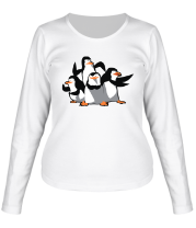 Женская футболка длинный рукав Пингвины из Мадагаскара фото