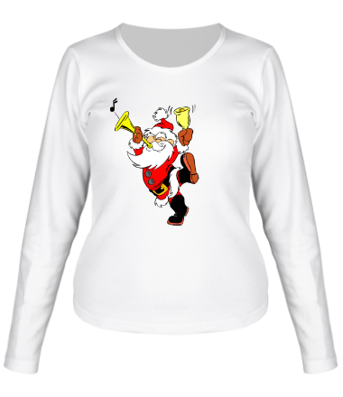 Женская футболка длинный рукав Весёлый Дед Мороз