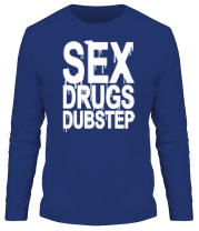 Мужская футболка длинный рукав Sex Drugs Dubstep фото