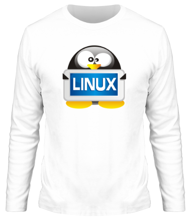 Мужская футболка длинный рукав Linux