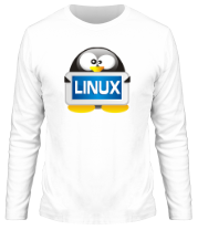 Мужская футболка длинный рукав Linux фото