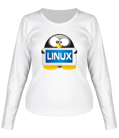 Женская футболка длинный рукав Linux