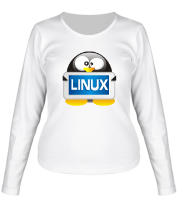 Женская футболка длинный рукав Linux фото