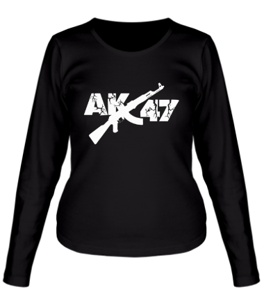 Женская футболка длинный рукав АК47 Русский рэп