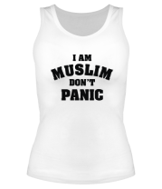 Женская майка борцовка I am muslim, don't panic фото