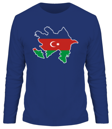 Мужская футболка длинный рукав Azerbaijan map