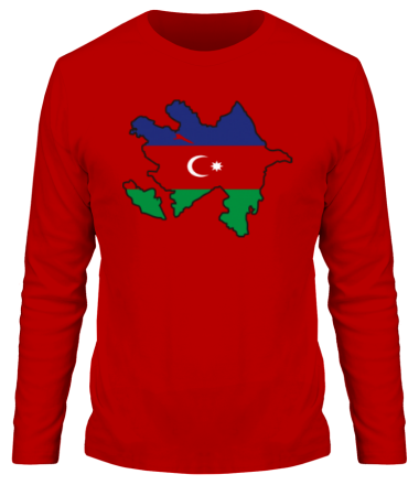 Мужская футболка длинный рукав Azerbaijan map