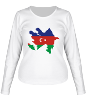 Женская футболка длинный рукав Azerbaijan map фото