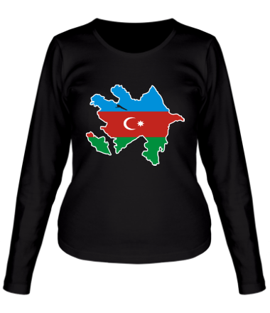 Женская футболка длинный рукав Azerbaijan map