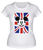 Женская футболка Микки Маус и британский флаг фото