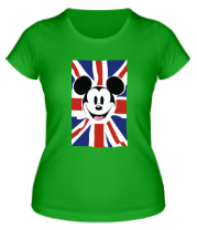 Женская футболка Микки Маус и британский флаг фото