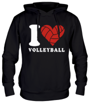 Толстовка худи I Love Volleyball фото