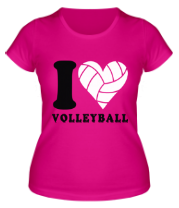 Женская футболка I Love Volleyball фото