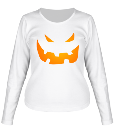 Женская футболка длинный рукав Halloween smile