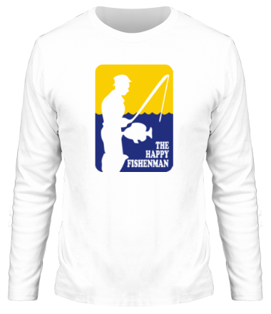 Мужская футболка длинный рукав Счастливый рыбак