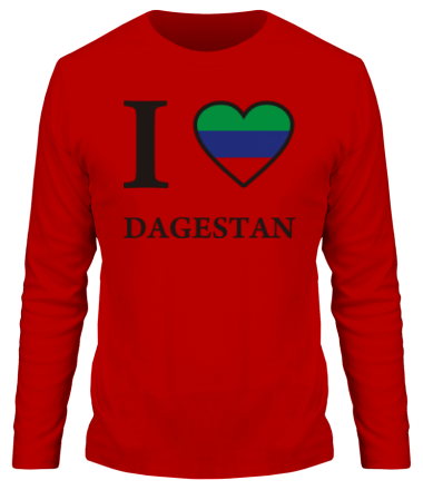Мужская футболка длинный рукав I love Dagestan