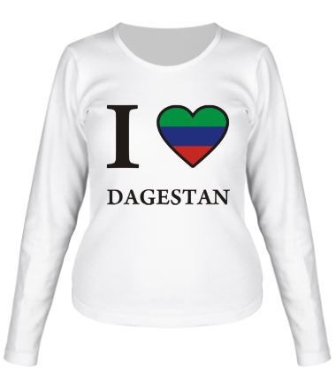 Женская футболка длинный рукав I love Dagestan