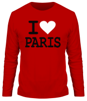 Мужская футболка длинный рукав I love Paris фото