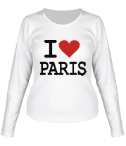 Женская футболка длинный рукав I love Paris фото