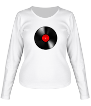 Женская футболка длинный рукав Виниловая пластинка фото