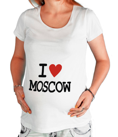 Футболка для беременных I love Moscow