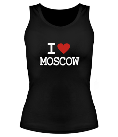 Женская майка борцовка I love Moscow