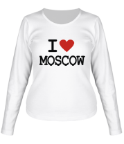 Женская футболка длинный рукав I love Moscow фото