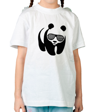 Детская футболка Панда в очках жалюзи