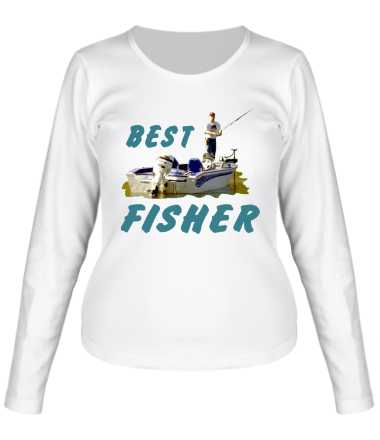 Женская футболка длинный рукав Best Fisher