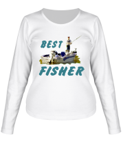 Женская футболка длинный рукав Best Fisher фото